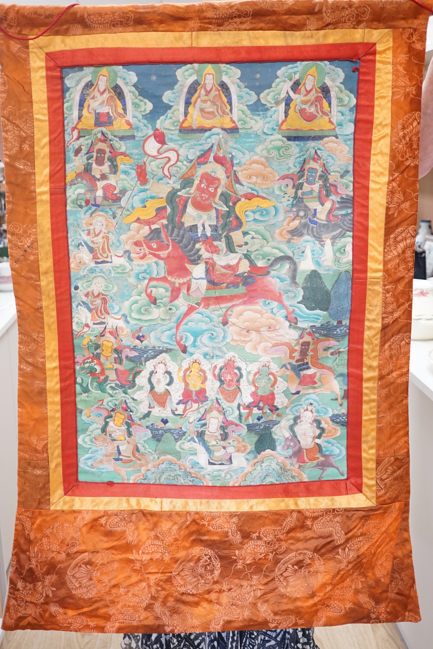 A Tibetan or Nepalese painted Thangka